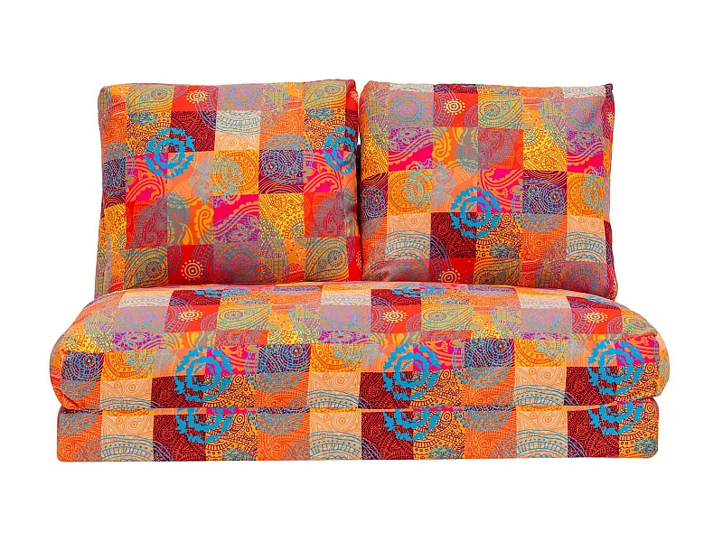 Grand fauteuil convertible 2 places multipositions patchwork Talya 120cm