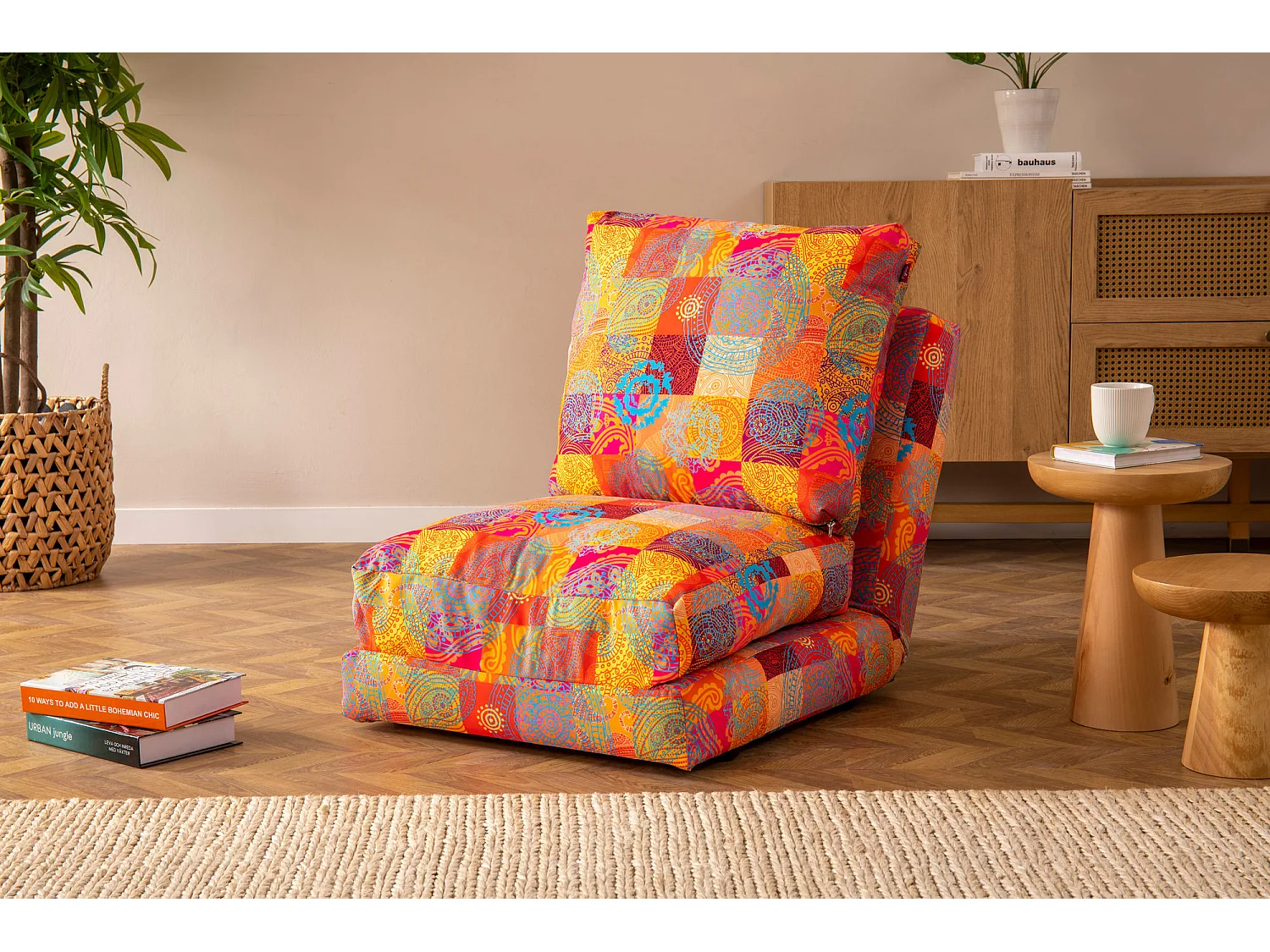 Fauteuil convertible multipositions patchwork Talya 60cm