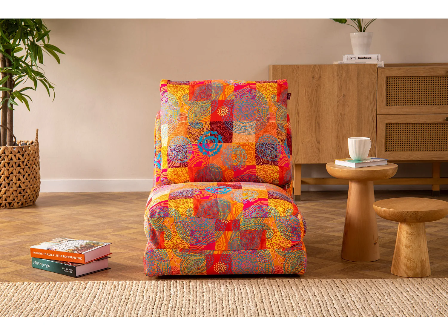 Fauteuil convertible multipositions patchwork Talya 60cm