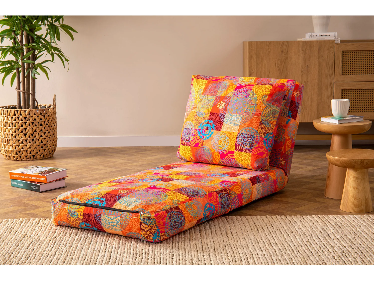 Fauteuil convertible multipositions patchwork Talya 60cm