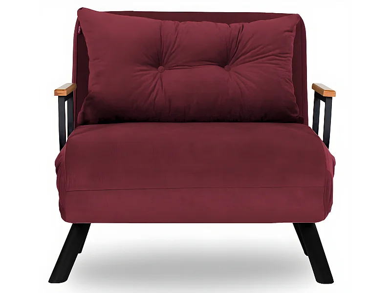 Fauteuil convertible tissu Sylvano-Couleur Bordeaux-1 place fauteuil