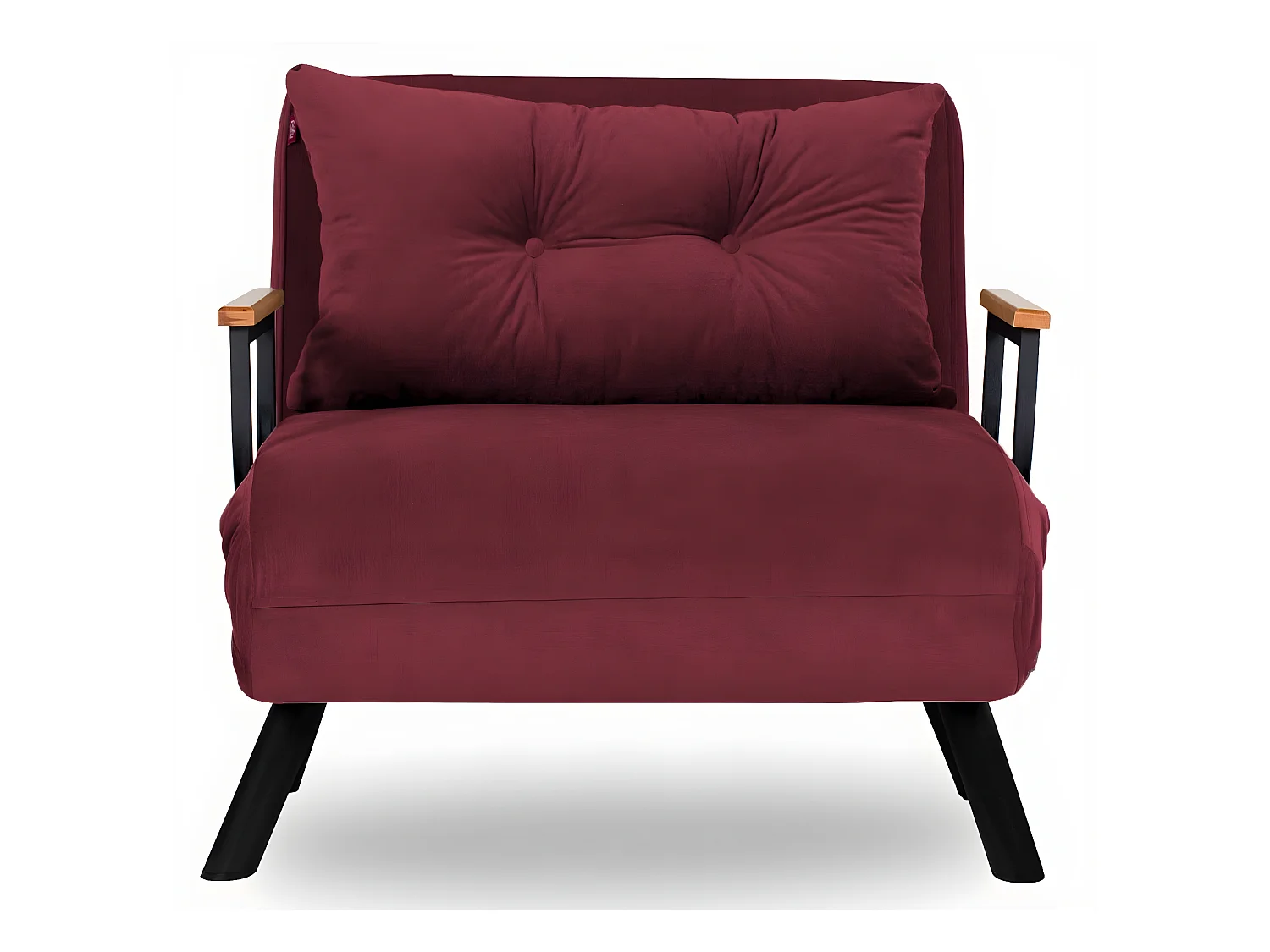 Fauteuil convertible tissu Sylvano-Couleur Bordeaux-1 place fauteuil