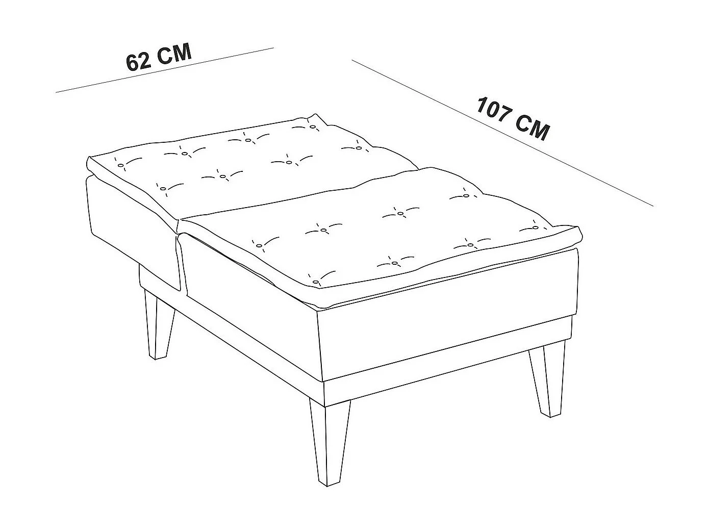Sporka donkerblauwe stoffen converteerbare fauteuil 62 cm