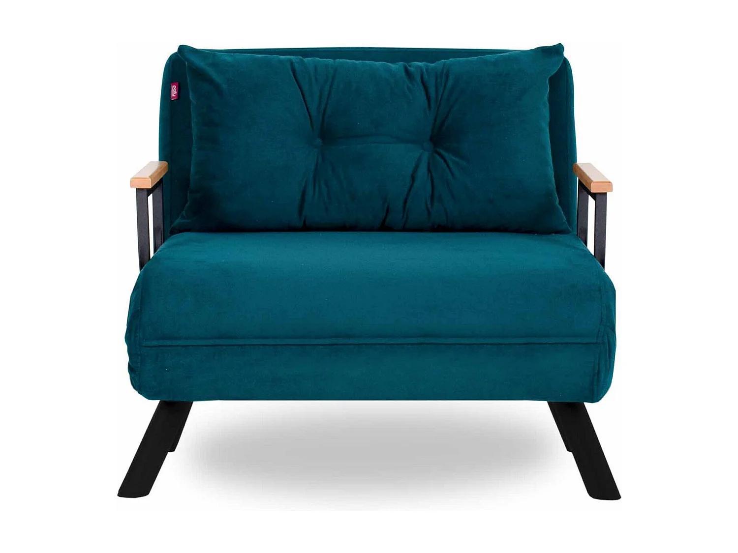 Fauteuil convertible tissu Sylvano-Couleur Bleu canard-1 place fauteuil