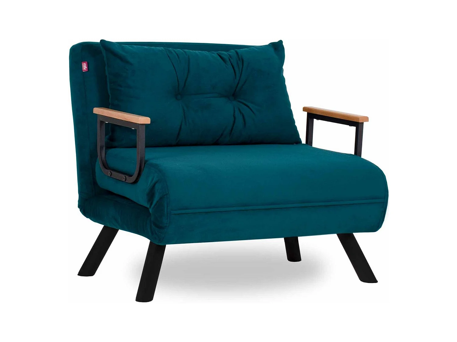 Fauteuil convertible tissu Sylvano-Couleur Bleu canard-1 place fauteuil