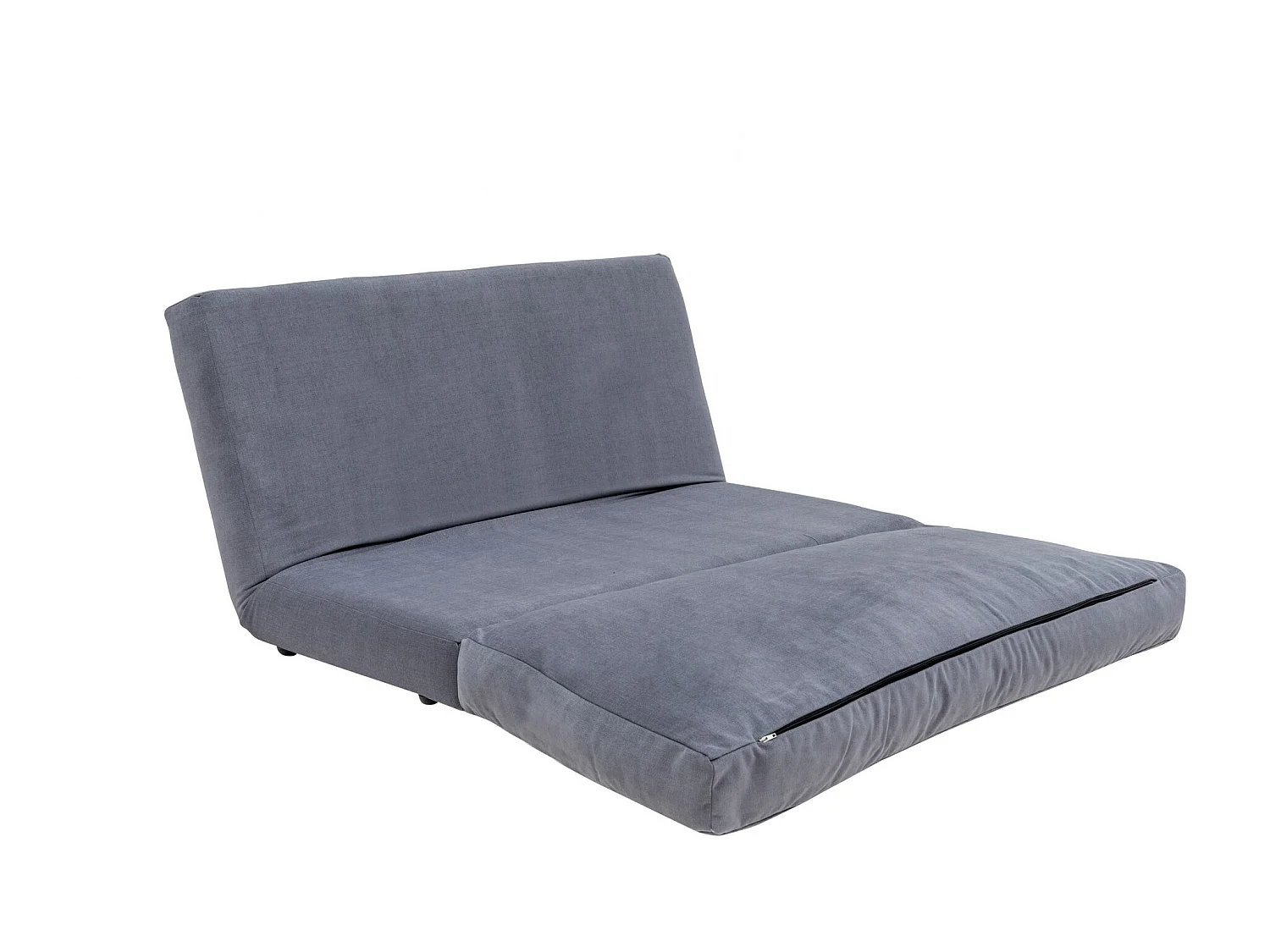 Fauteuil convertible multipositions velours Talya-Couleur Gris-2 places