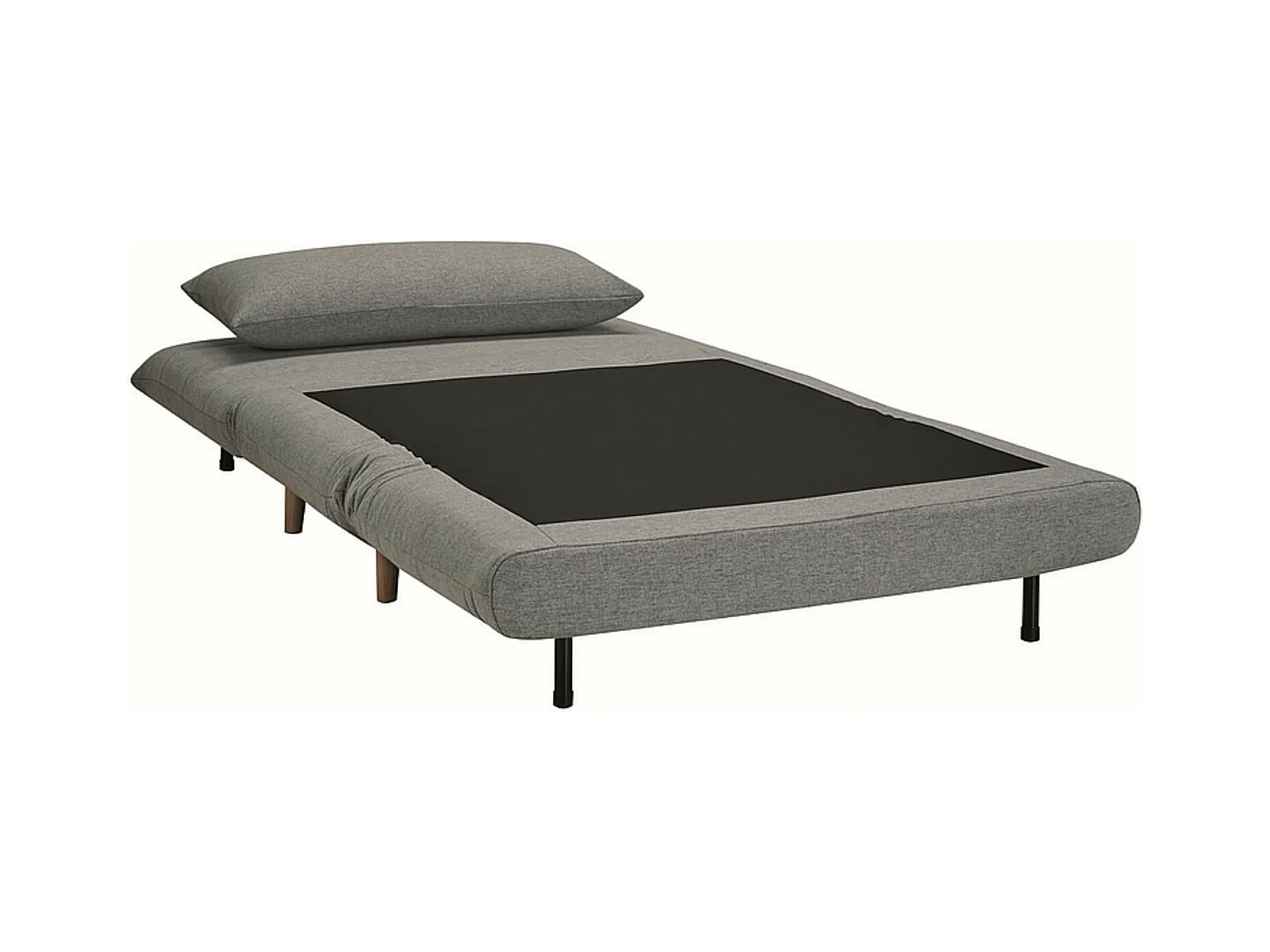 Fauteuil convertible velours Kikou 105cm-Couleur Gris