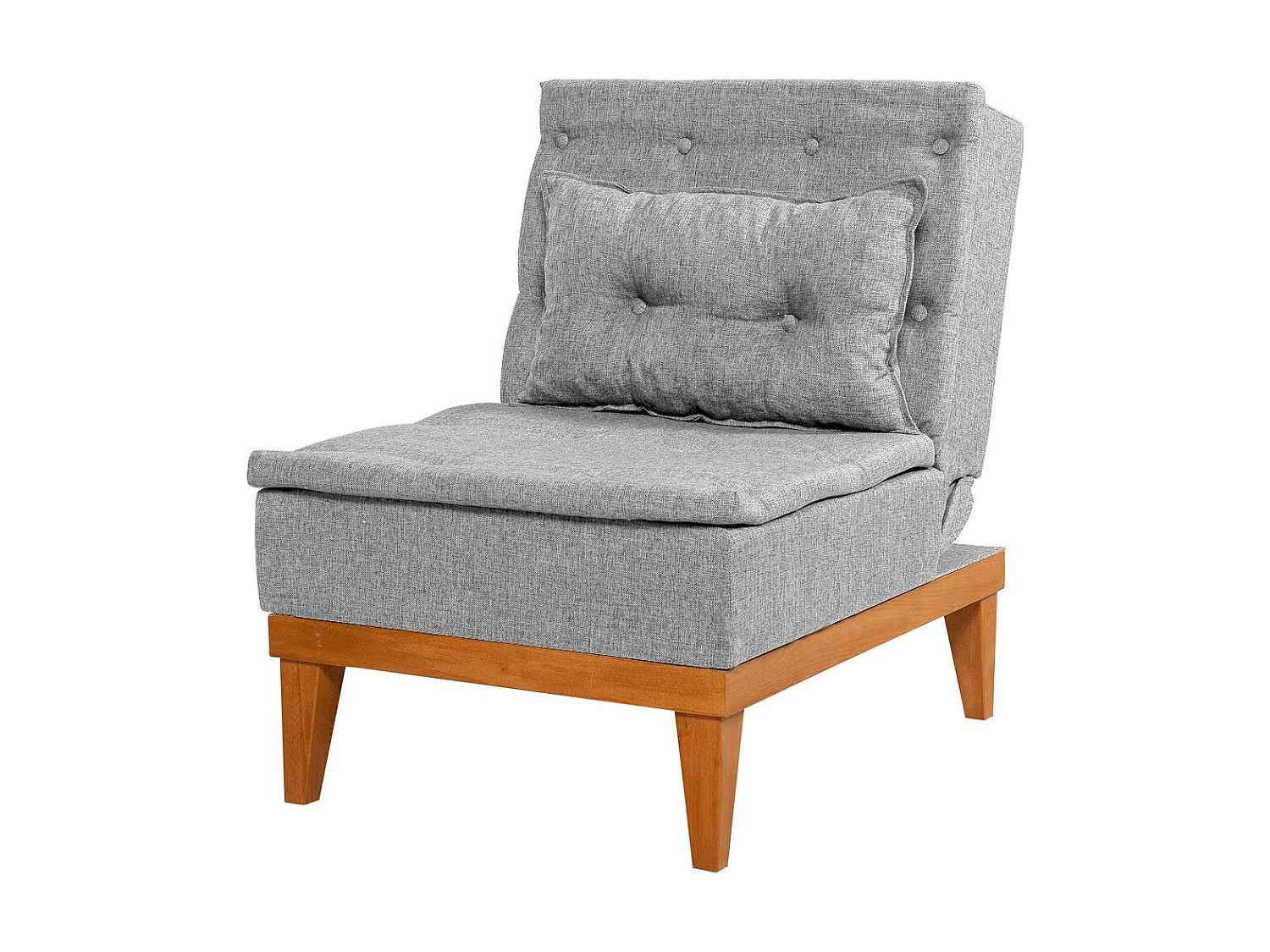 Lichtgrijze stoffen converteerbare fauteuil Sporka 62 cm