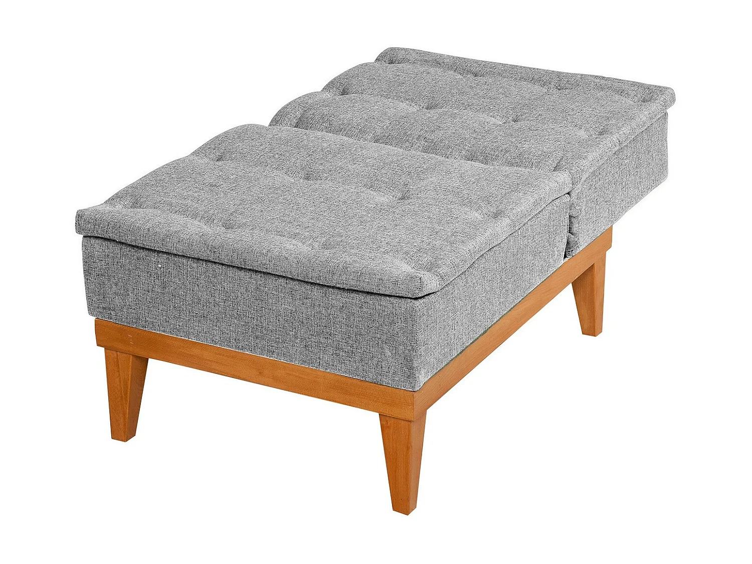 Lichtgrijze stoffen converteerbare fauteuil Sporka 62 cm