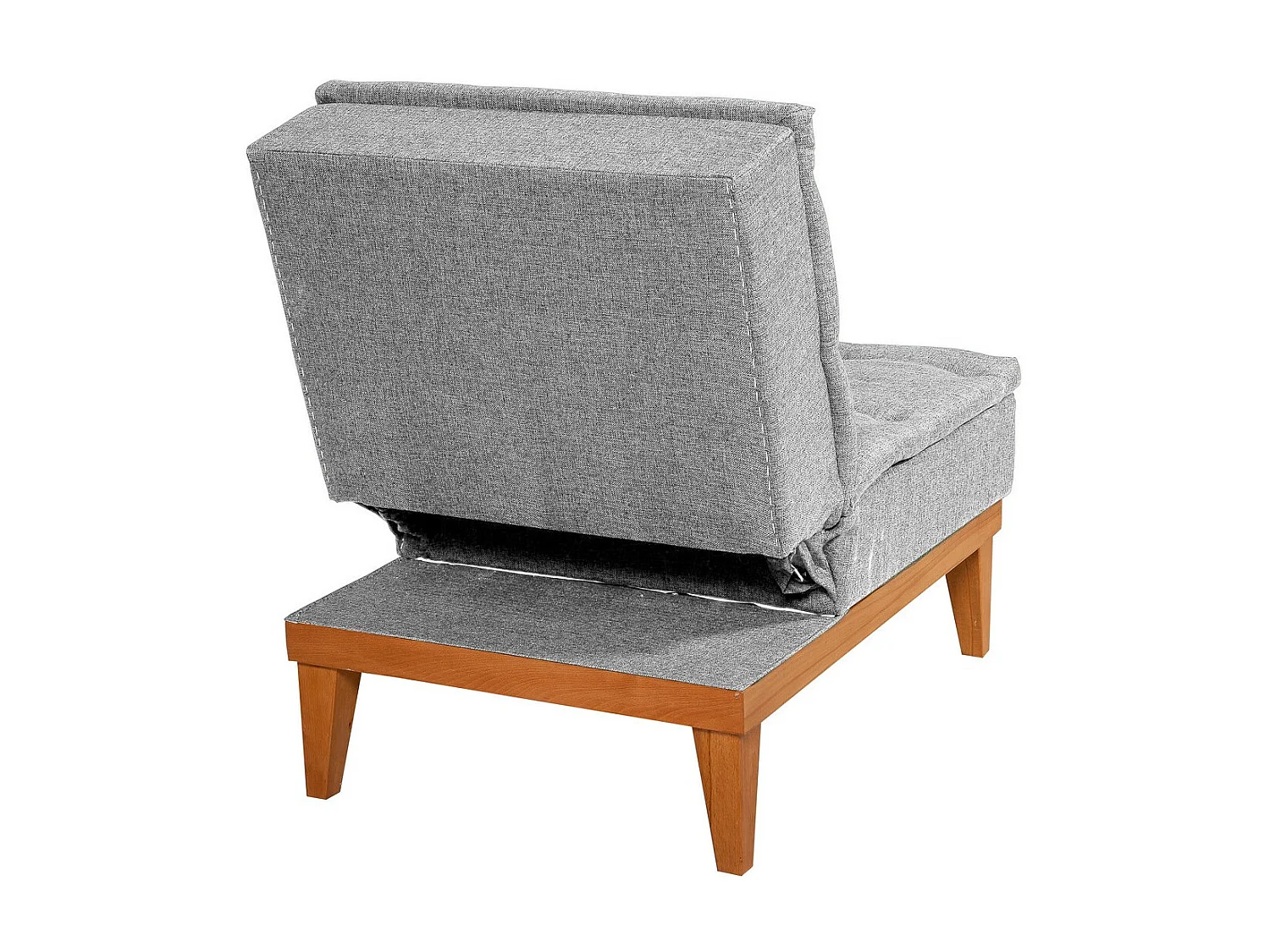 Lichtgrijze stoffen converteerbare fauteuil Sporka 62 cm