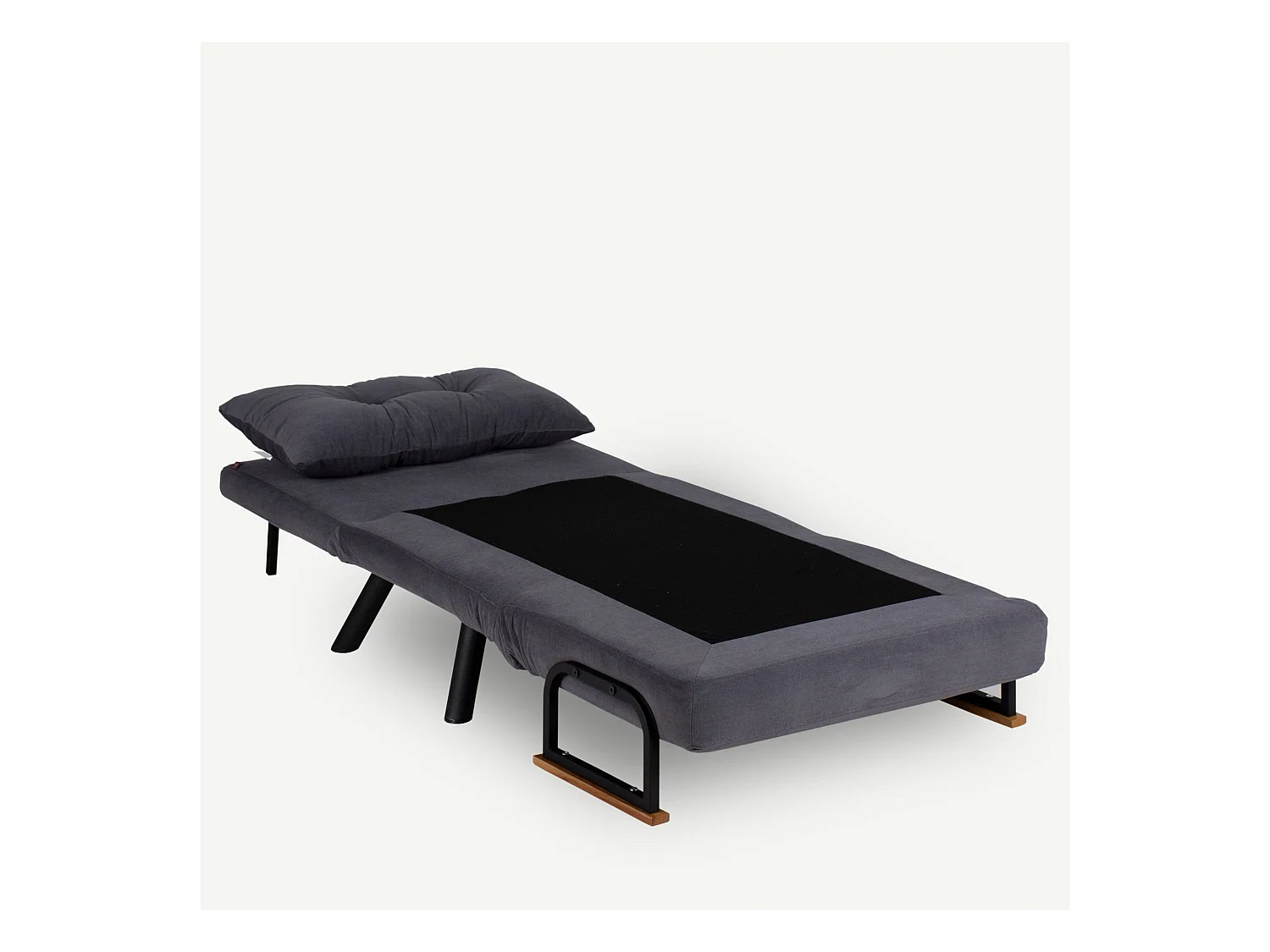 Fauteuil convertible tissu Sylvano-Couleur Gris-1 place fauteuil