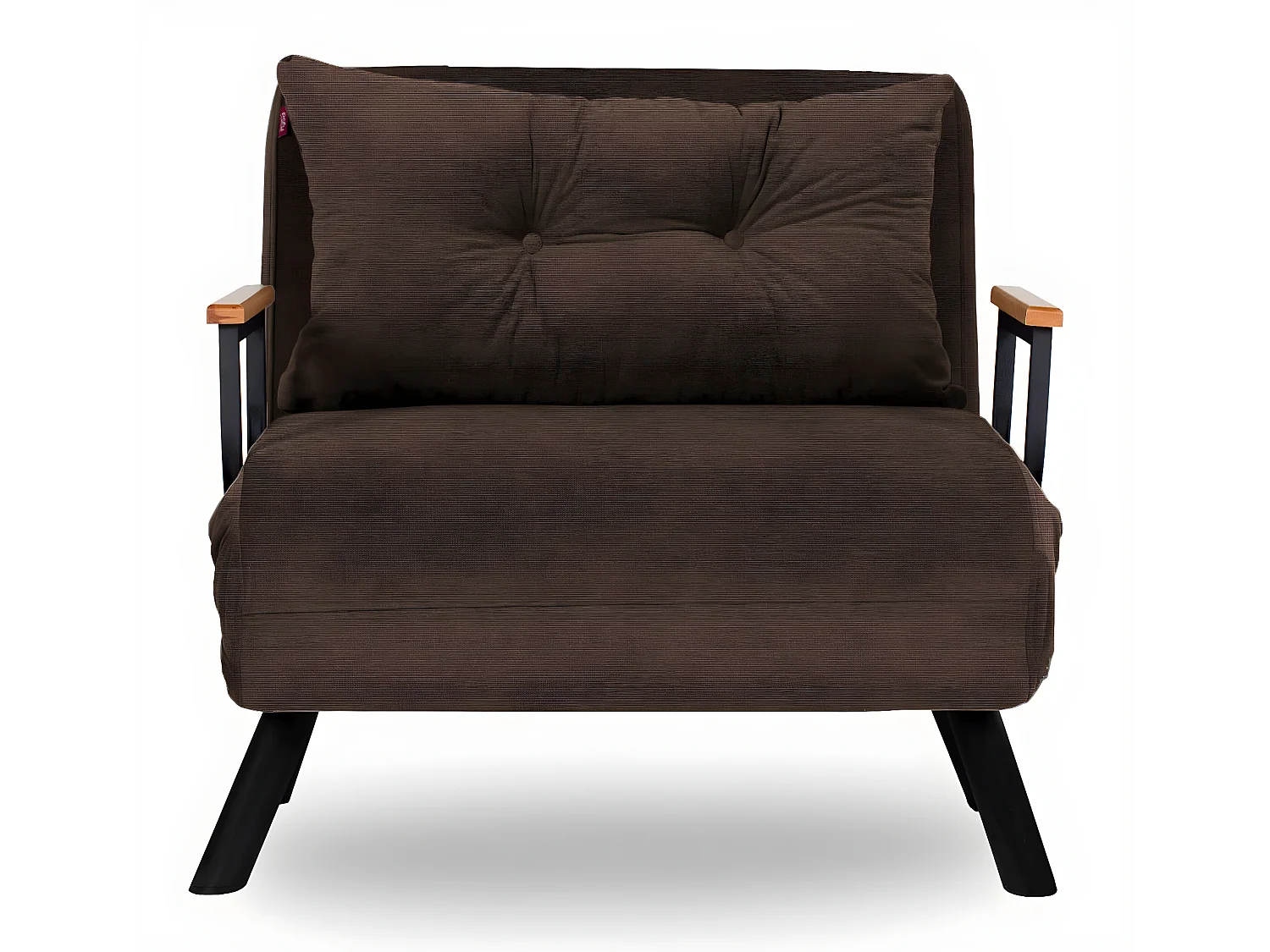 Fauteuil convertible tissu Sylvano-Couleur Marron-1 place fauteuil