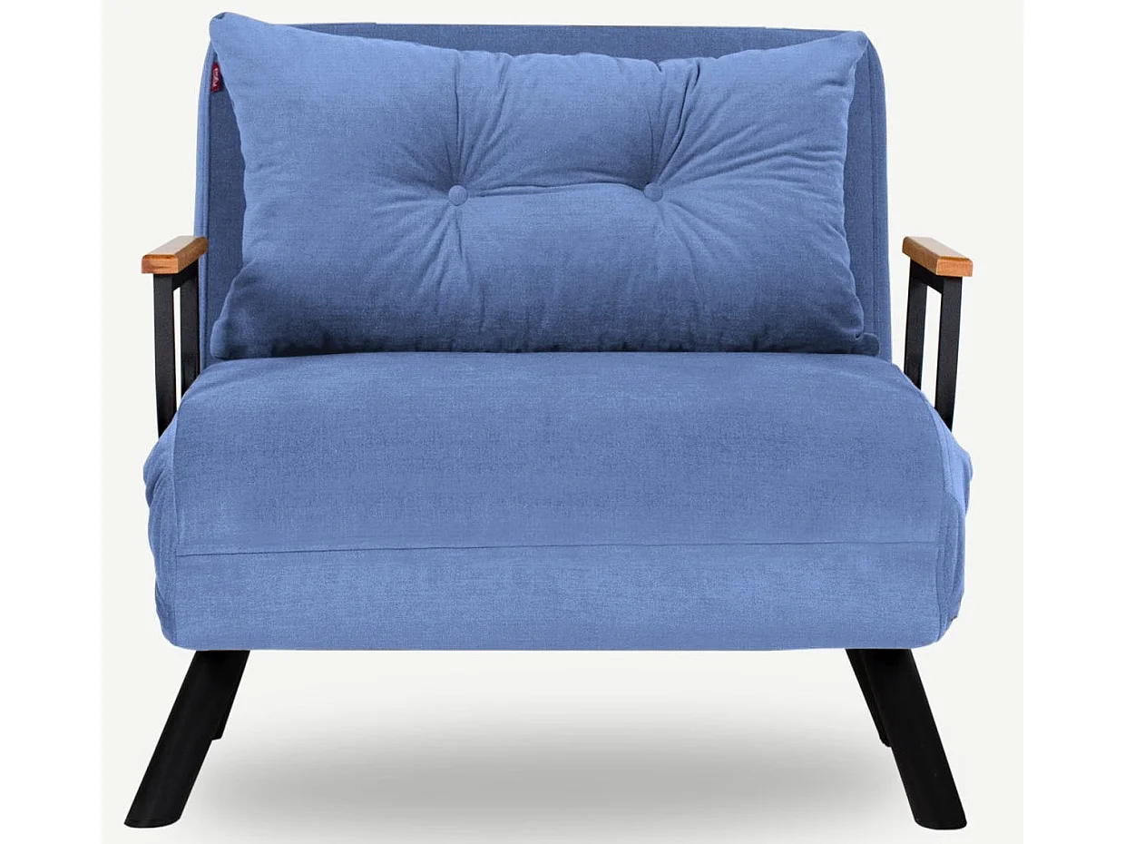 Fauteuil convertible tissu Sylvano-Couleur Bleu clair-1 place fauteuil
