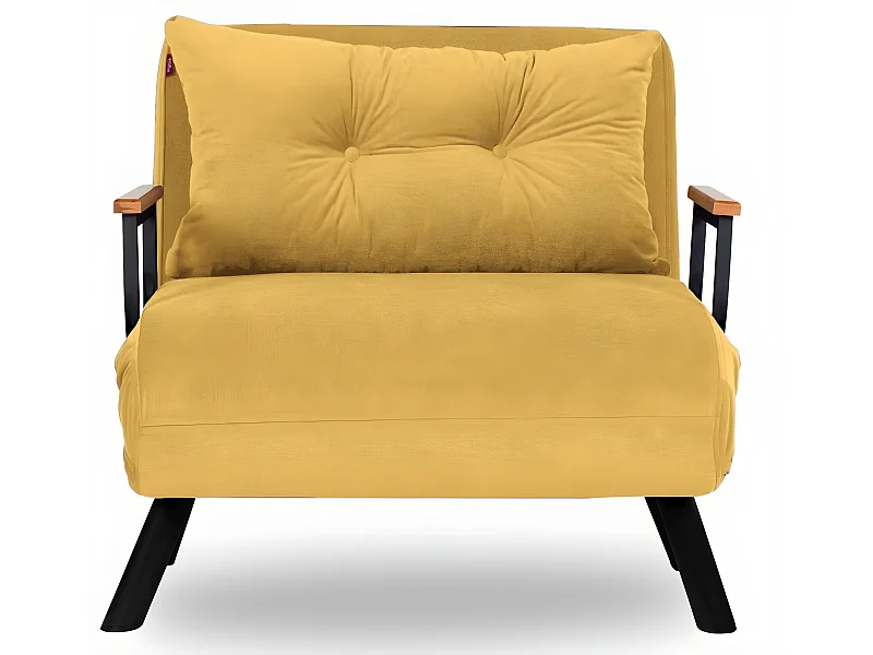 Fauteuil convertible tissu Sylvano-Couleur Jaune-1 place fauteuil