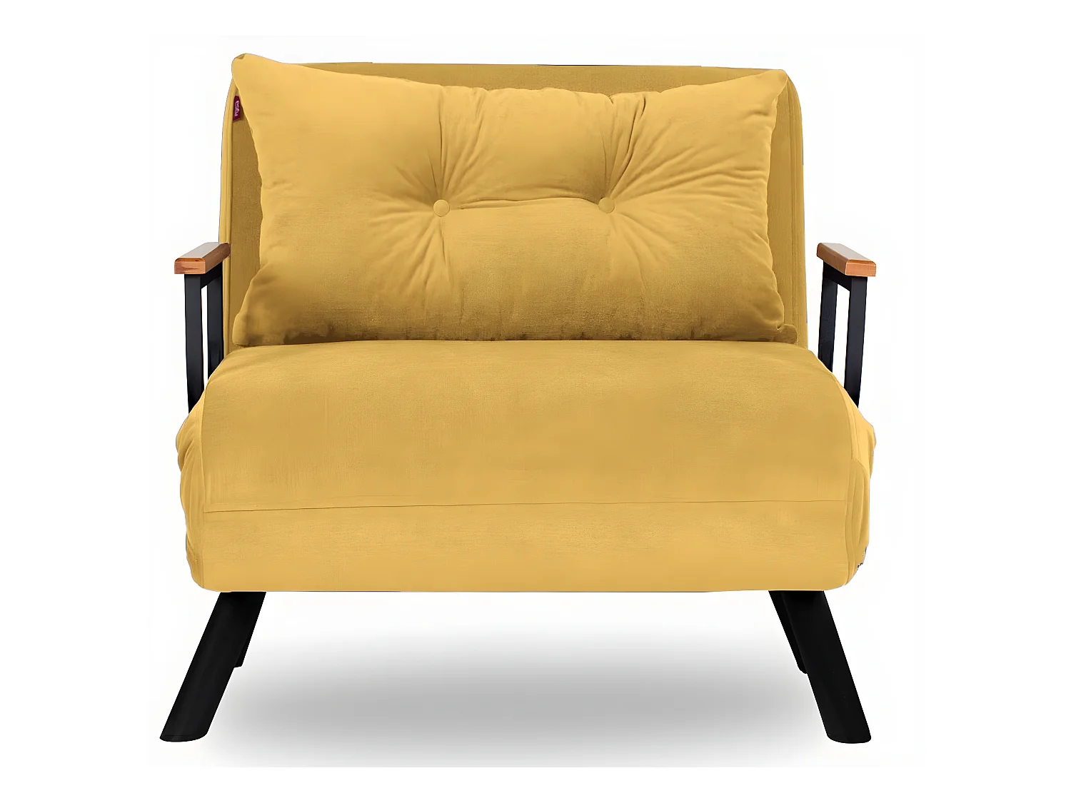 Fauteuil convertible tissu Sylvano-Couleur Jaune-1 place fauteuil