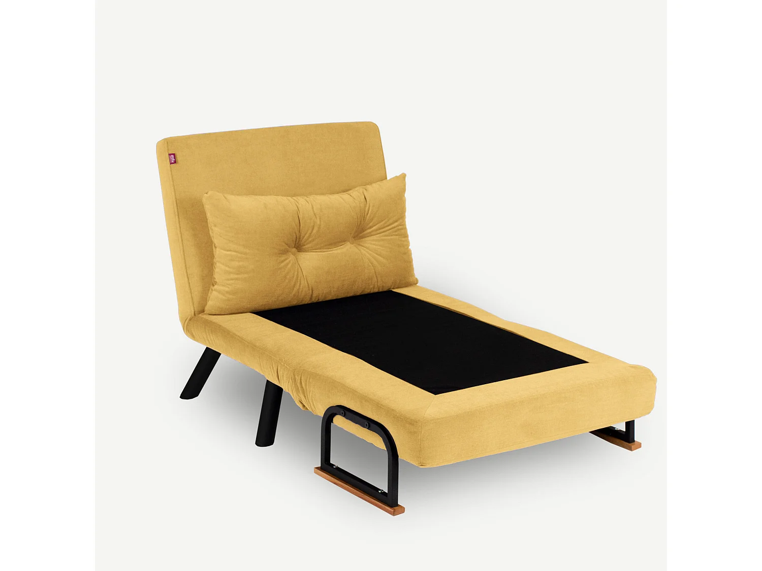 Fauteuil convertible tissu Sylvano-Couleur Jaune-1 place fauteuil