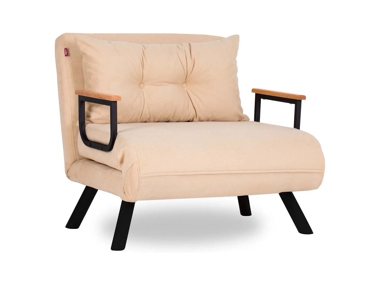Fauteuil convertible tissu Sylvano-Couleur Beige clair-1 place fauteuil