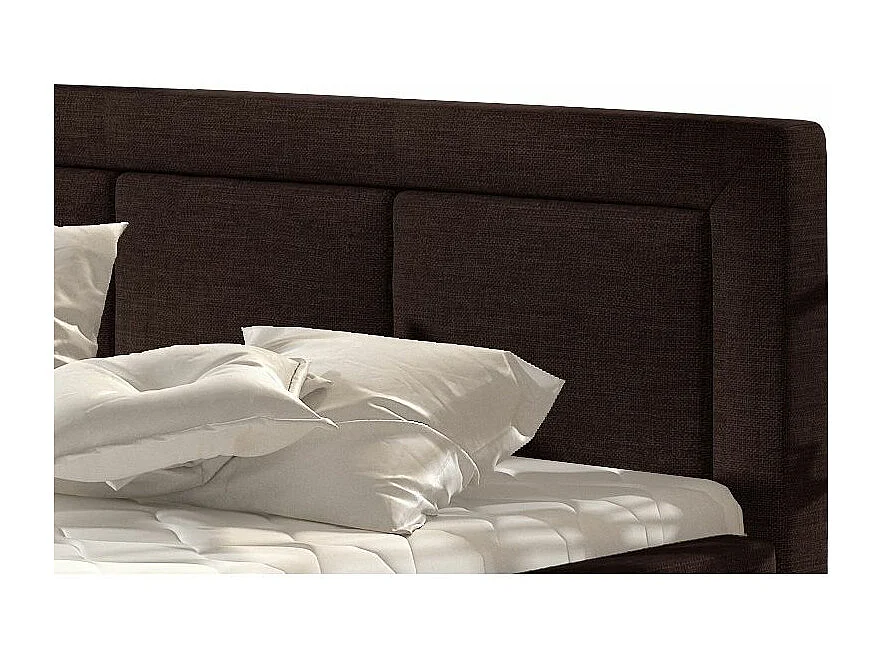 Lit tissu marron grand carré capitonné Berlino - 4 tailles-160x200