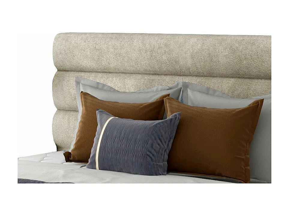 Tweepersoonsbed met Klarina boxspring - Gestoffeerde stof-Kleur Licht beige-Slapen 160x200cm