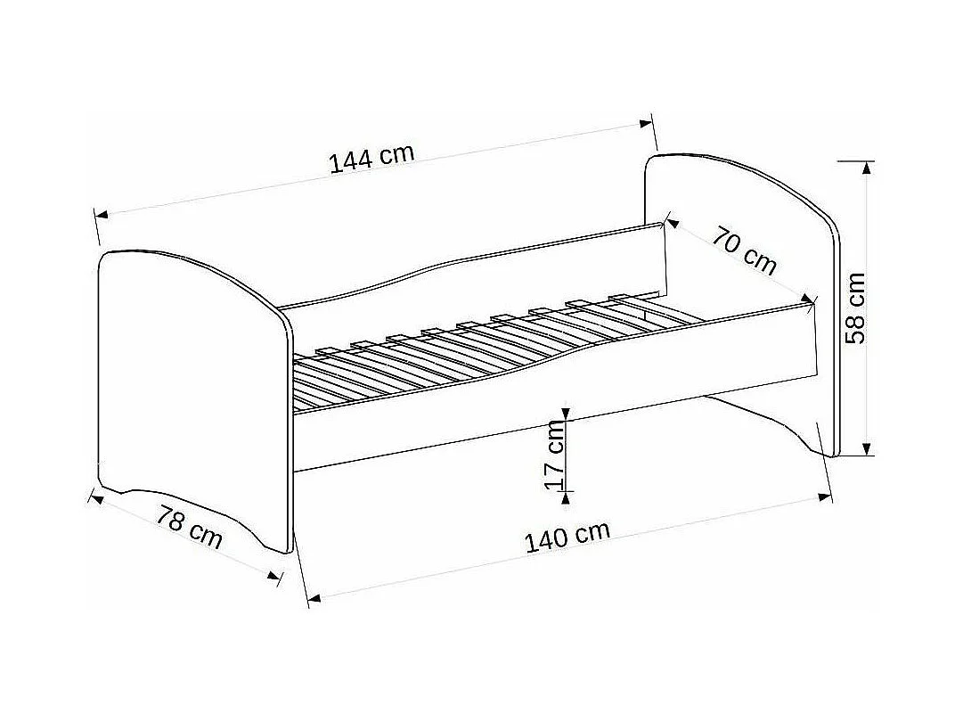 Lit enfant bois blanc imprimé éléphant 70x140 ou 80x160 - Sommier et matelas inclus - Ondula-70x140