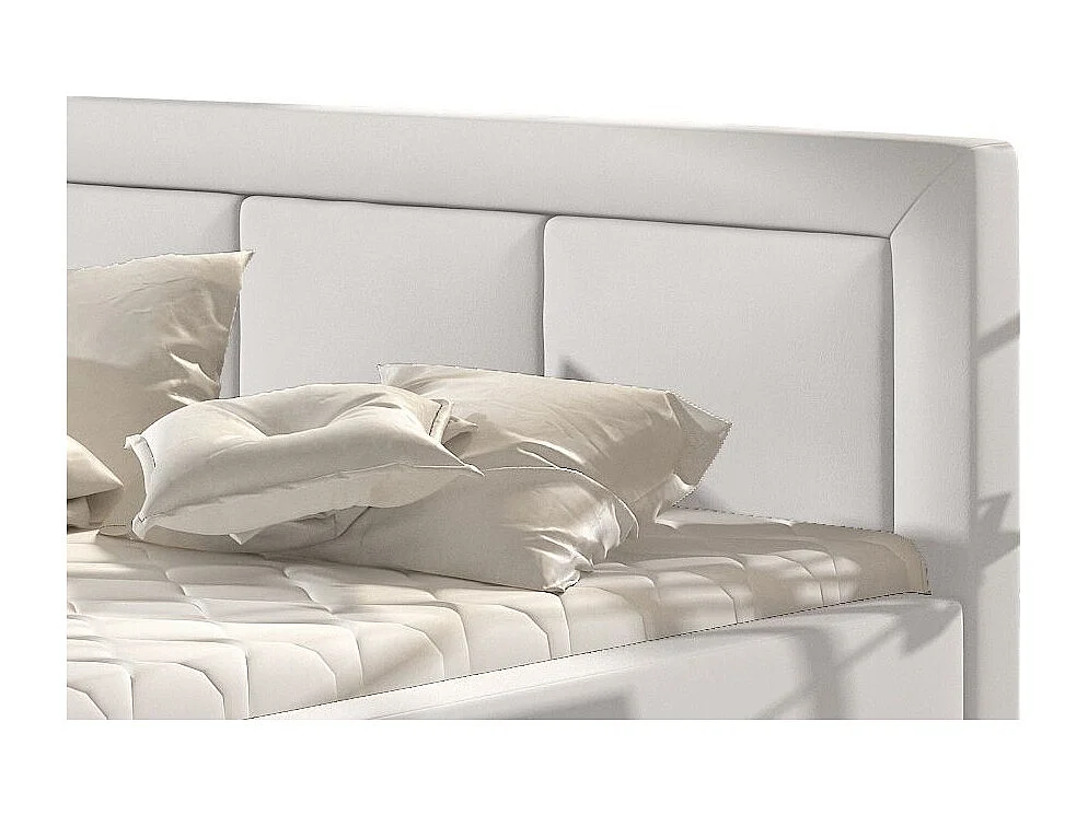 Lit simili cuir blanc grand carré capitonné Berlino - 4 tailles-200x200