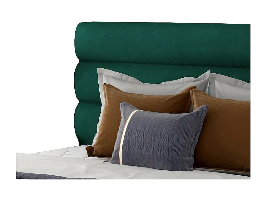 Lit design velours vert Klarina - 4 tailles-180x200