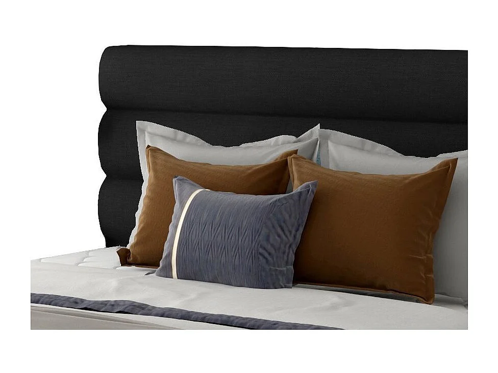 Lit design tissu noir Klarina - 4 tailles-140x200