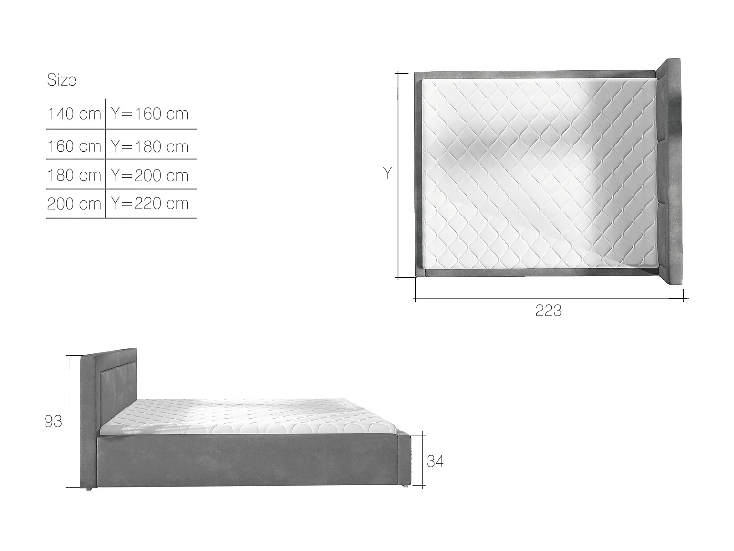 Tweepersoonsbed met Berlino boxspring - Gestoffeerd fluweel-Kleur Groente-Slapen 160x200cm