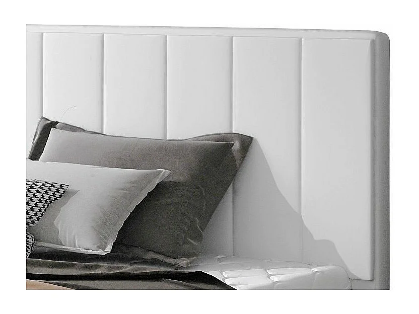 Vareze luxe kunstleer gestoffeerd bed-Kleur Wit-Slapen 180x200cm-Versie met boxspring