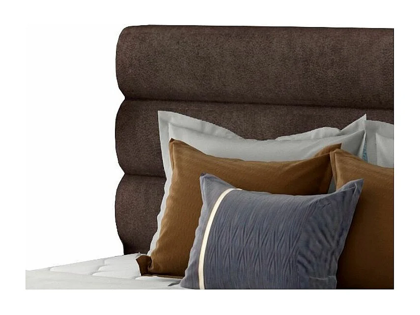 Lit design tissu doux marron Klarina - 4 tailles-140x200