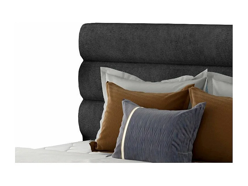 Lit design tissu anthracite Klarina - 4 tailles-160x200