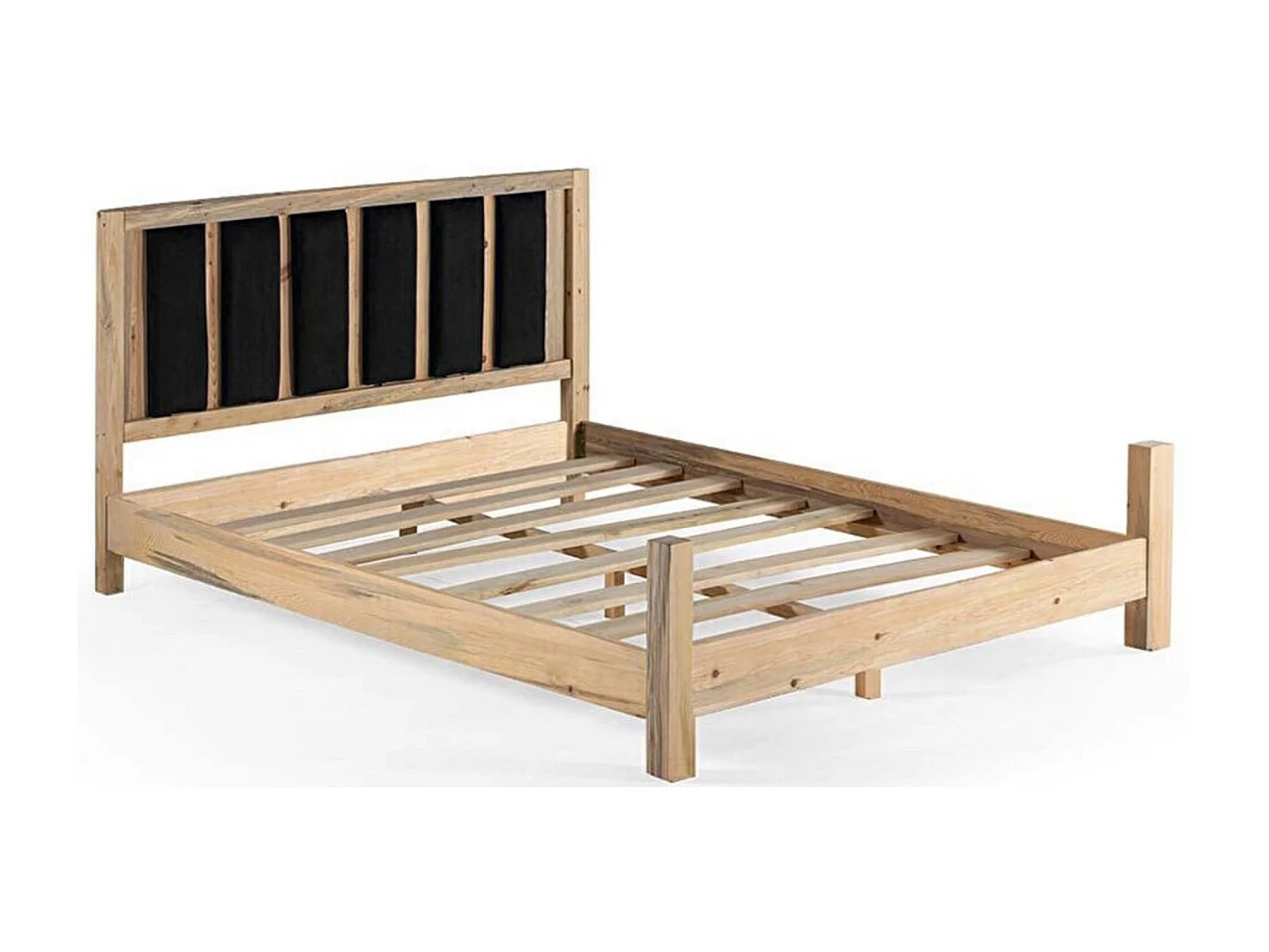 Lit en bois massif clair avec tête de lit tissu doux Mirenda - 7 tailles-Couleur Vert clair-200x200