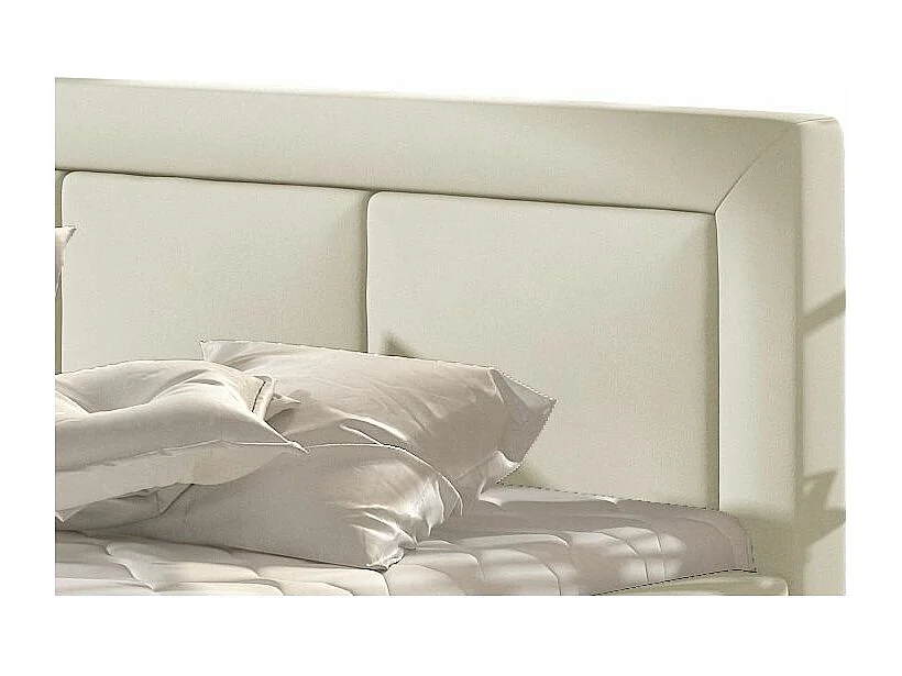 Lit simili cuir beige clair grand carré capitonné Berlino - 4 tailles-200x200