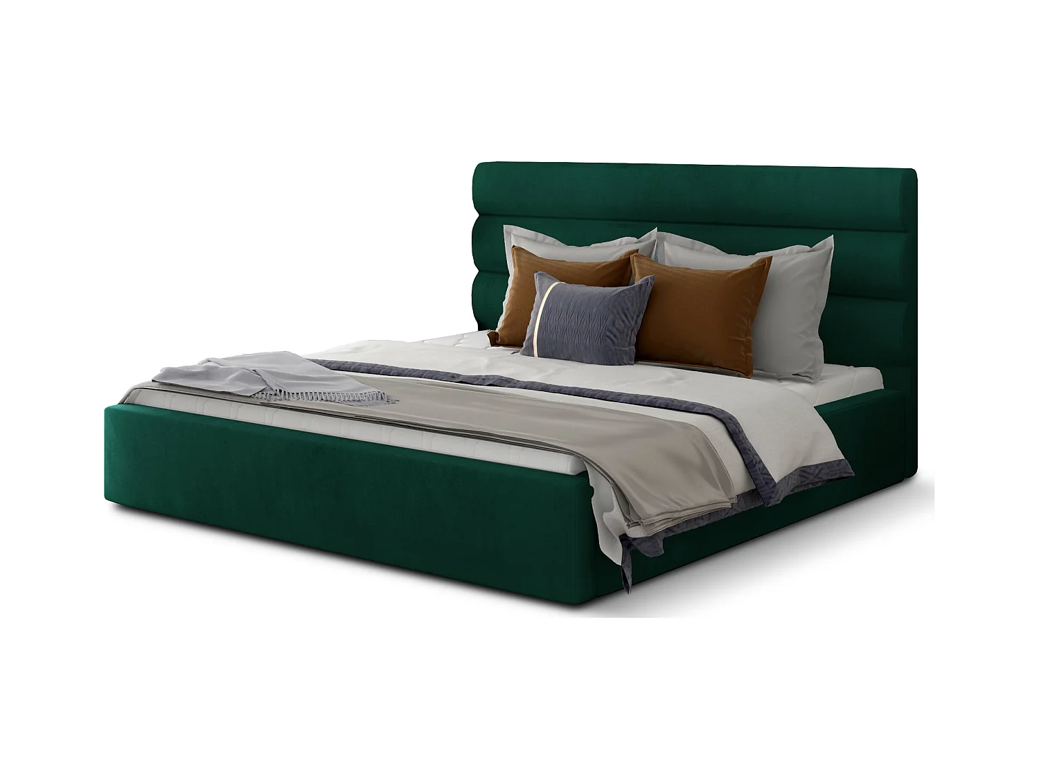 Lit design velours vert foncé Klarina - 4 tailles-200x200