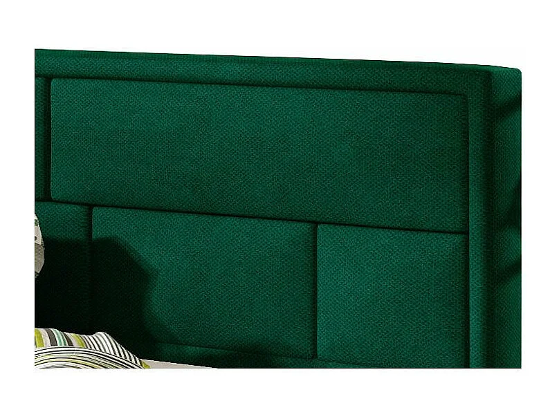 Volwassen bed met Lenzo boxspring – Gewatteerd fluweel-Kleur Bos Groen-Slapen 160x200cm