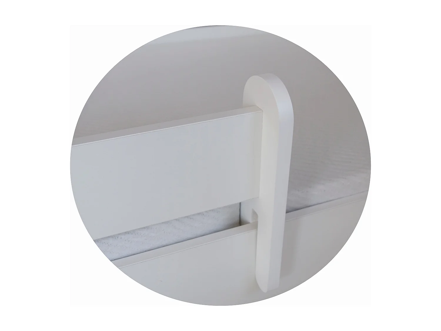 Lit enfant avec tiroirs de rangement bois blanc 80x160 petit coeur gris Belly