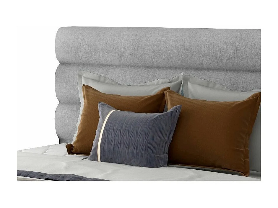 Lit design tissu gris clair Klarina - 4 tailles-160x200