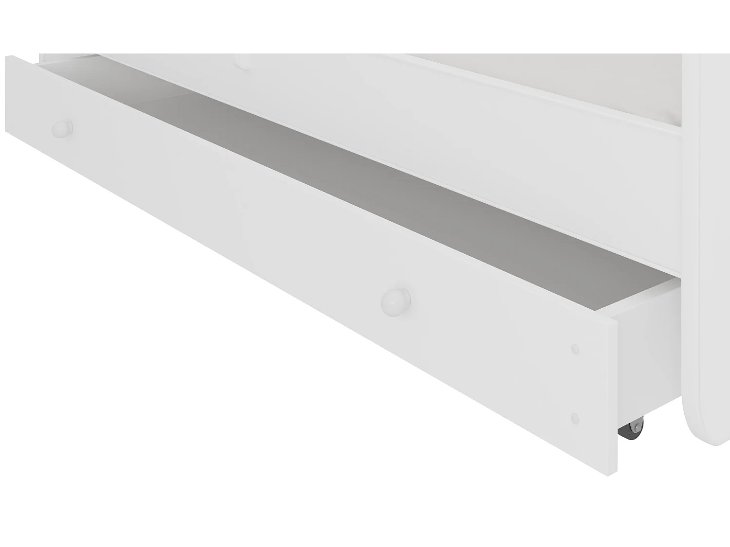 Lit enfant bois blanc à tiroirs avec imprimé chiens amoureux - Sommier et matelas inclus - Ondula-70x140