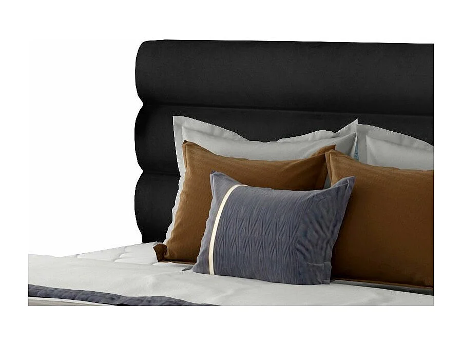 Lit design velours noir Klarina - 4 tailles-200x200