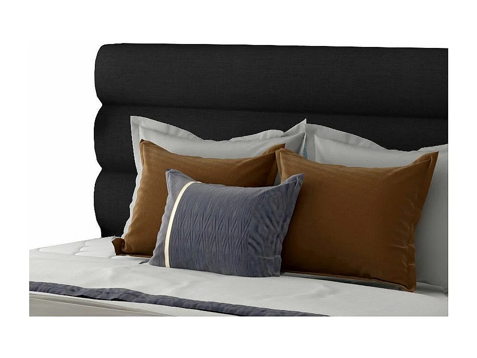 Lit design tissu noir Klarina - 4 tailles-160x200