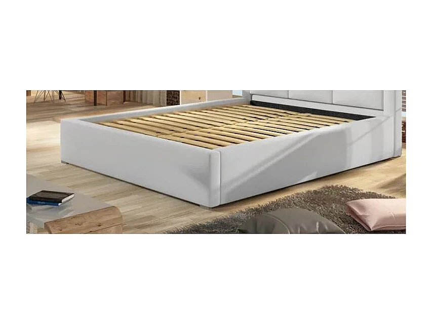 Lit design tissu noir Klarina - 4 tailles-160x200