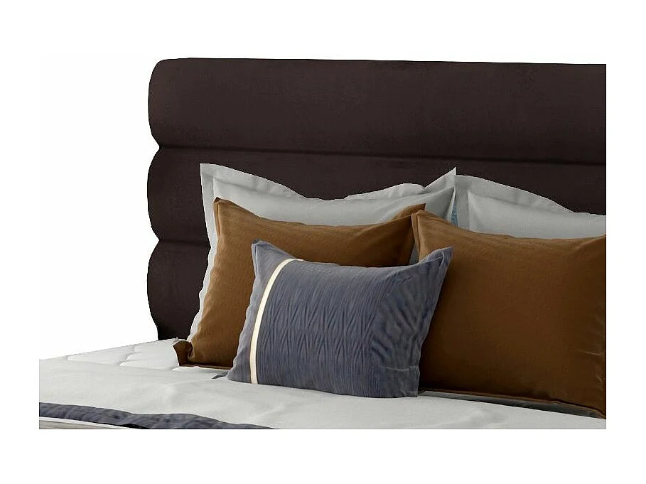 Lit design velours marron Klarina - 4 tailles-160x200