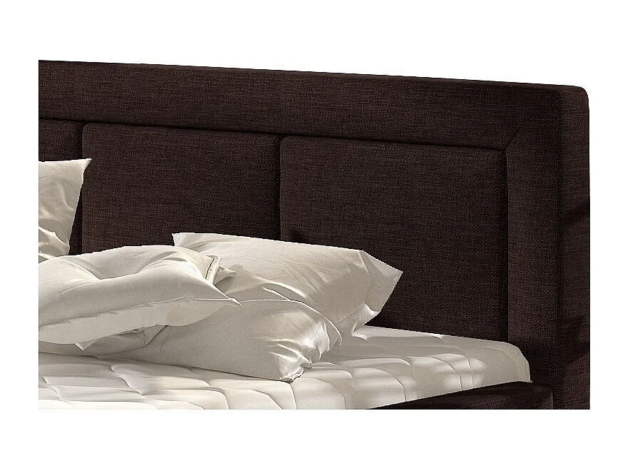 Lit tissu marron grand carré capitonné Berlino - 4 tailles-180x200