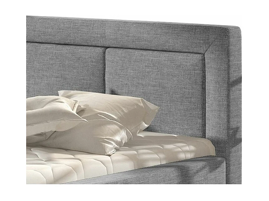 Lit tissu gris clair grand carré capitonné Berlino - 4 tailles-160x200