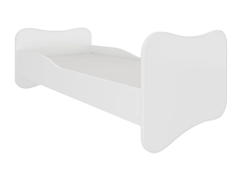 Lit enfant bois blanc 70x140 ou 80x160 - Sommier et matelas inclus - Ondula-80x160