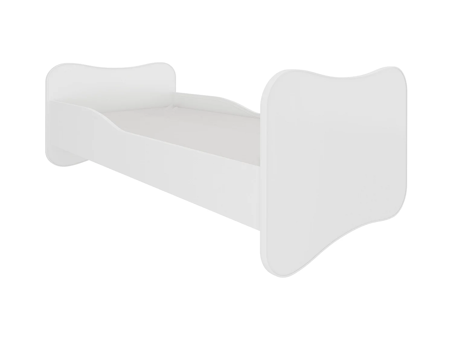 Lit enfant bois blanc 70x140 ou 80x160 - Sommier et matelas inclus - Ondula-80x160