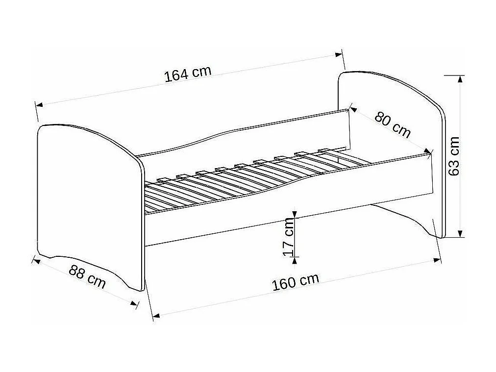 Wit houten kinderbed 70x140 of 80x160 cm - Boxspring en matras inbegrepen - Ondula-Slapen 80x160cm