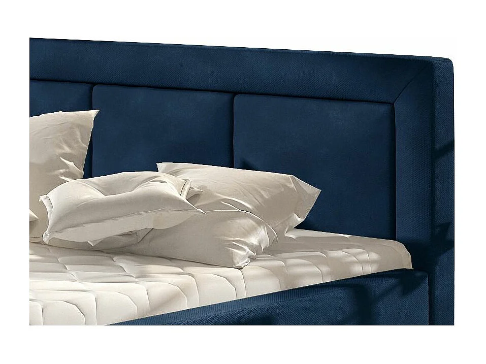 Lit velours bleu grand carré capitonné Berlino - 4 tailles-200x200