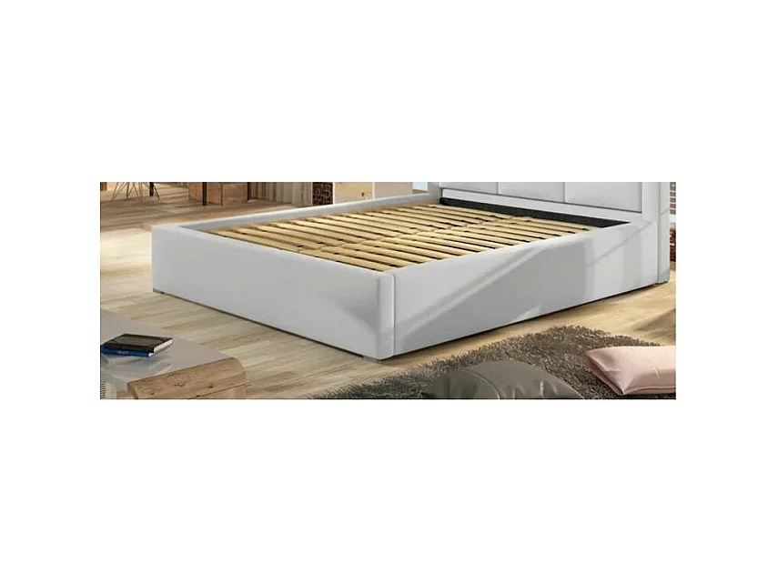 Lit design tissu rouge brique Klarina - 4 tailles-200x200