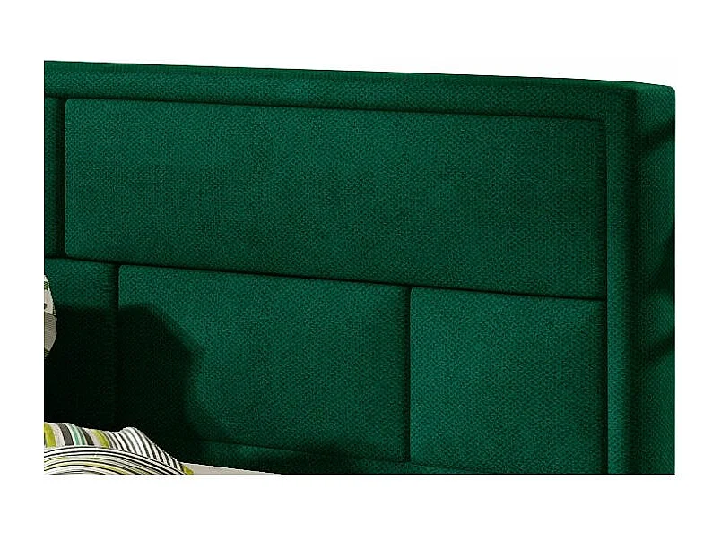 Lit double velours vert tête de lit capitonnée Lenzo - 4 tailles-200x200